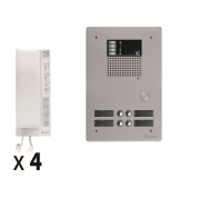 Kit 4 appels audio avec platine de rue aluminium 5mm gtv62 - Golmar Bitron Video