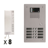 Kit 8 appels audio avec platine de rue aluminium 5mm gtv62.