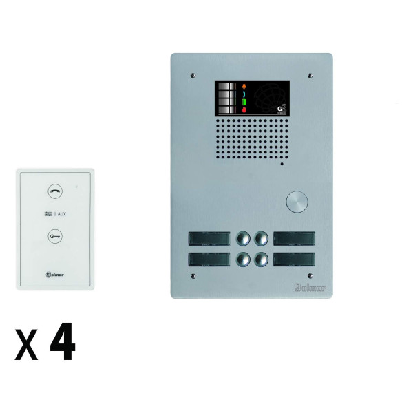 Kit portier collectif GKAML62 4 appels audio mains-libres 2 fils - Golmar Bitron Video