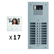 Kit 17 appels vidéo avec platine de rue aluminium 5mm gtv62