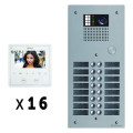 Kit 16 appels vidéo avec platine de rue aluminium 5mm gtv62