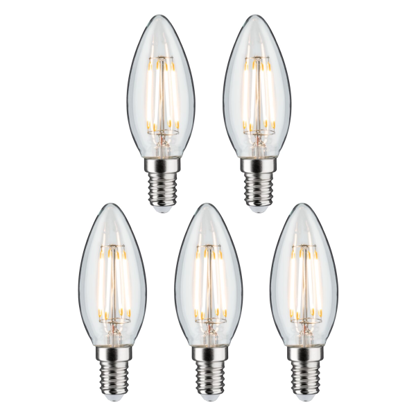 Pack de 5 led bougie 470lm 2700k clair e14 230v