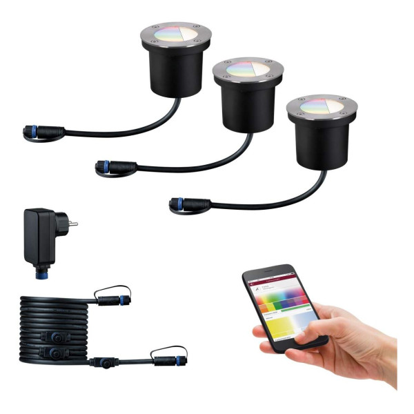 Encastré de sol outdoor plug & shine kit starter ip65 rgbw 24v zigbee