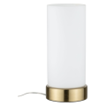 Lampe à poser pinja max,1x20w e14 blanc/laiton br 230 v métal/verre