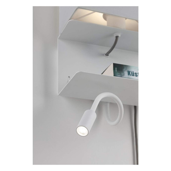 Applique led merani max1x40w/3w e27 gris/blanc 230v tissu/métal