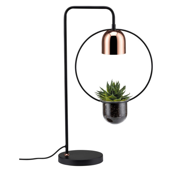 Lampe à poser fanja max 1x20w gu10 noir/cuivre 230v métal