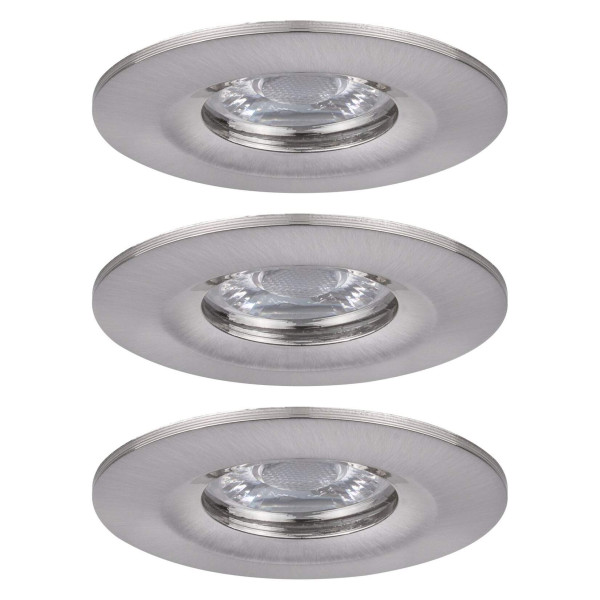 Enc nova mini coin rond fixe ip44 led 3x4w 310lm acier brossé/alu