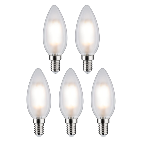 Pack de 5 led bougie 470lm 4000k dépoli e14 230v