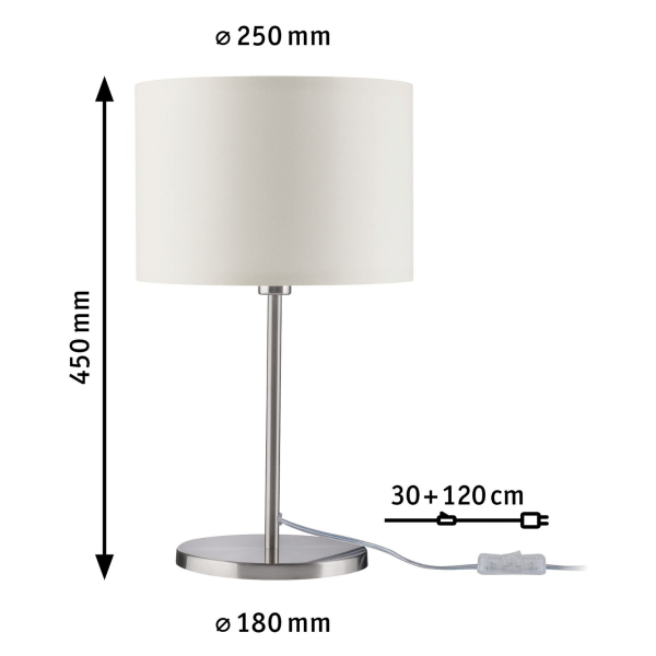 Paulmann lampe à poser tessa max 1x40w 