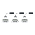 Kit encastré nova plus coin grad ip65 rd noir led 3x6,8w 633lm 2700k blanc dép chr/alu