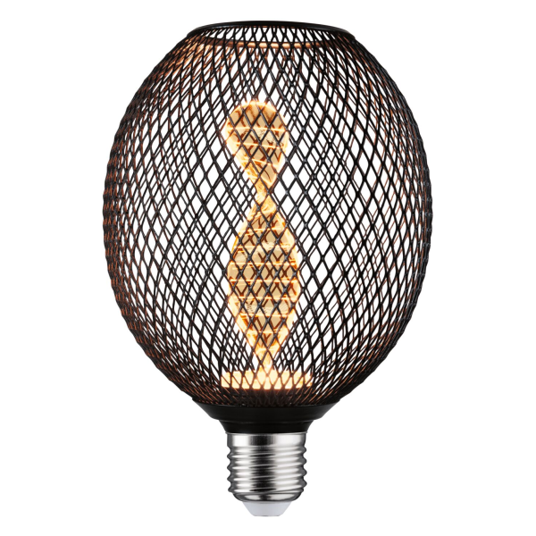 Globe led metallic glow noir helix e27 110lm 3,5w 1800 k 230 v