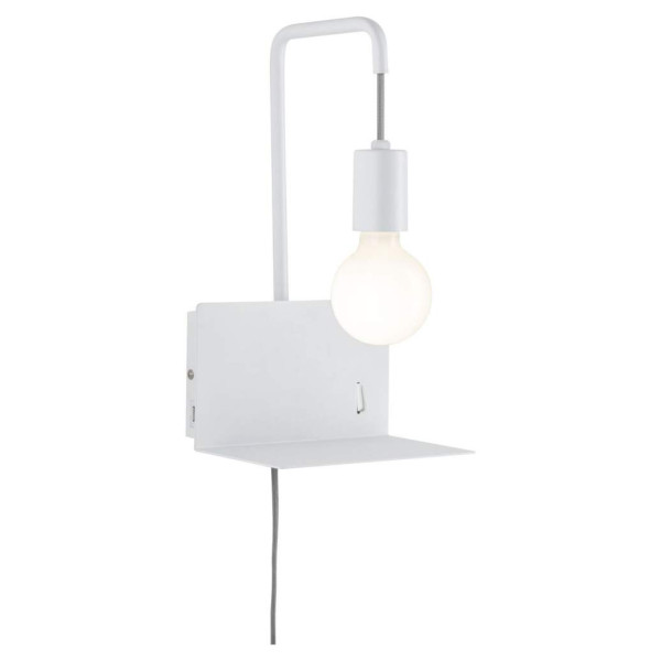 Applique + tablette calvani max 1x40w e27 blanc 230v métal