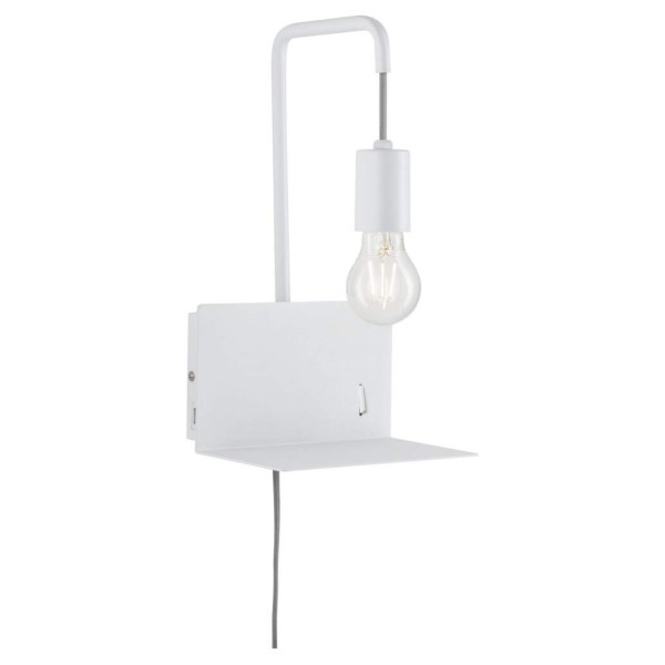 Applique + tablette calvani max 1x40w e27 blanc 230v métal