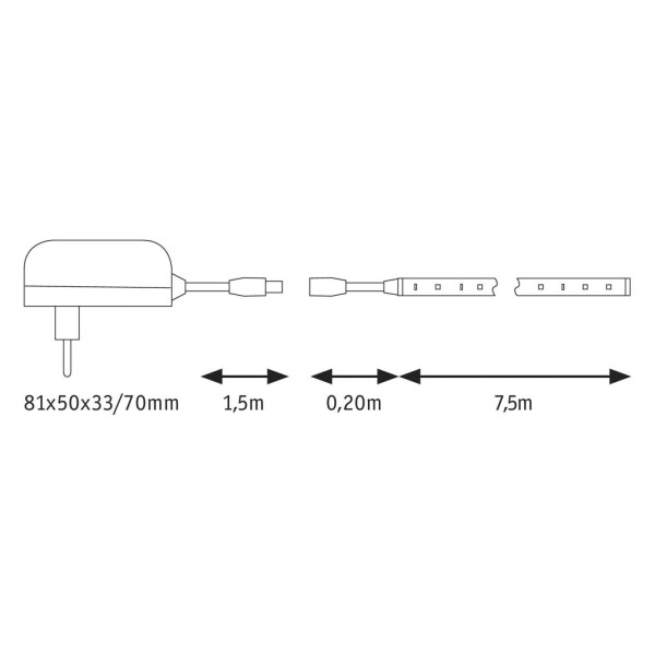 Paulmann fn kit ruban simpled 7,5 m blc