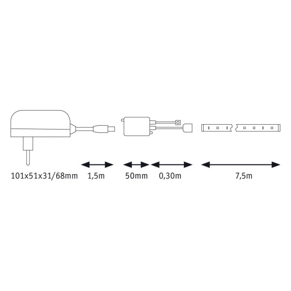 Paulmann fn kit ruban simpled 7,5 m rgb