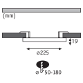 Panneau encastrés paulmann 2en1 cover-it 16,5w 4000k 225mm 230v blanc dépoli - 95389