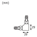 Connecteur en L URail fixe noir mat 230 V Plastique/métal