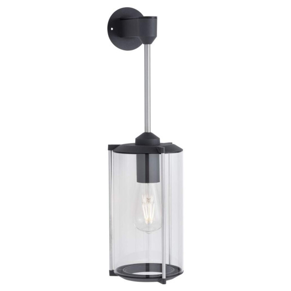 Applique extérieur 230v ip44 e27 verre clair/gris sans ampoule