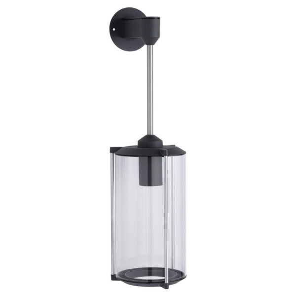 Applique extérieur 230v ip44 e27 verre clair/gris sans ampoule