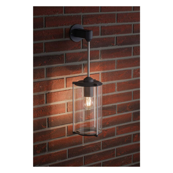 Applique extérieur 230v ip44 e27 verre clair/gris sans ampoule