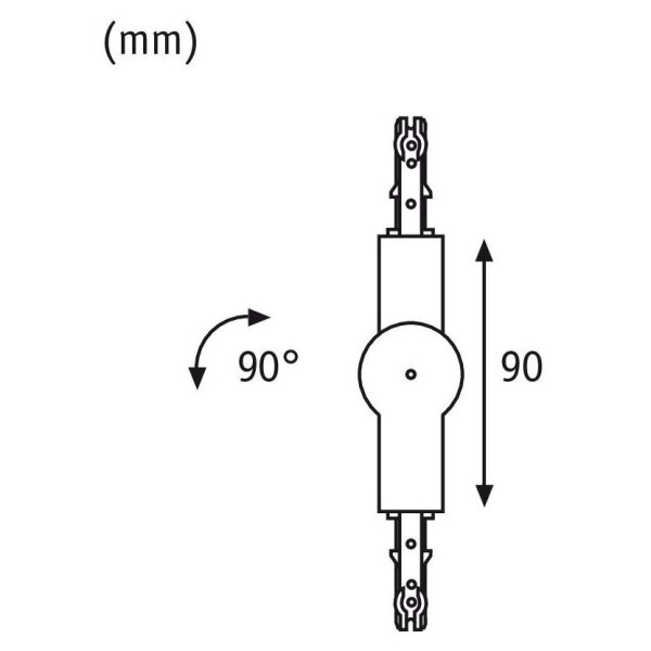 Connecteur articulé urail max 1000w noir mat 230v plastique/métal