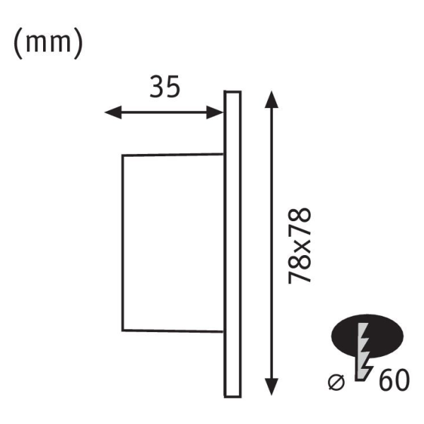 Paulmann kit enc mur carré 1x1,7w 2700k