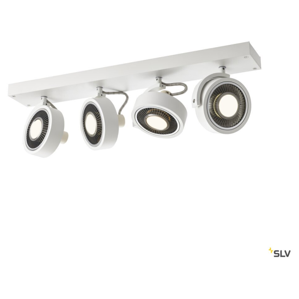 Kalu, applique et plafonnier intérieur, quad, blanc mat, gu10/qpar111, 4x 75w max