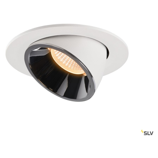 Numinos® gimble l, encastré de plafond intérieur, 20°, blanc/chrome, led, 25,4w, 2700k