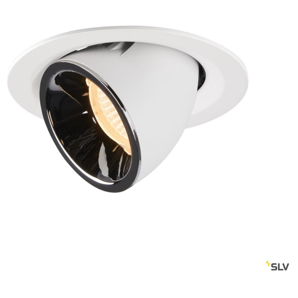 Numinos® gimble m, encastré de plafond intérieur, 40°, blanc/chrome, led, 17,5w, 2700k