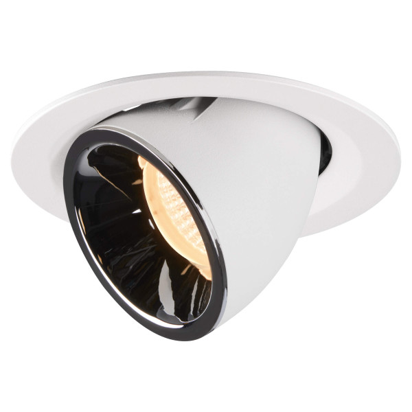 Numinos® gimble m, encastré de plafond intérieur, 40°, blanc/chrome, led, 17,5w, 2700k