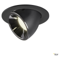 Numinos® gimble l, encastré de plafond intérieur, 55°, noir/chrome, led, 25,4w, 4000k