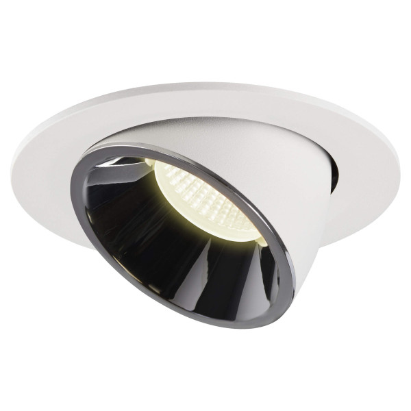 Numinos® gimble l, encastré de plafond intérieur, 20°, blanc/chrome, led, 25,4w, 4000k