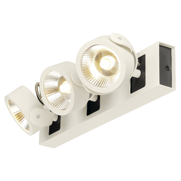 SLV by Declic KALU LED 3 applique/plafonnier, blanc/noir, LED 47W, 3000K, 60°