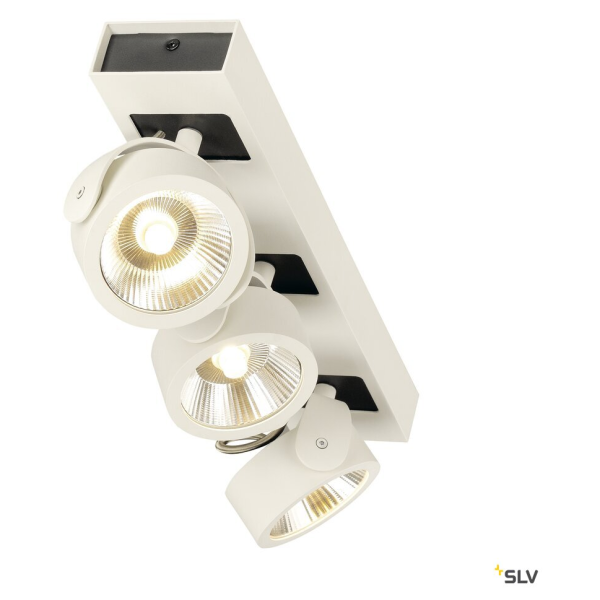SLV by Declic KALU LED 3 applique/plafonnier, blanc/noir, LED 47W, 3000K, 60°
