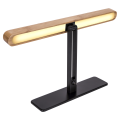 Vincelli d, lampe à poser intérieure, anthracite/bambou clair, led, 12w, 2700k