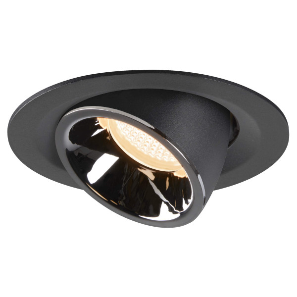 Numinos® gimble m, encastré de plafond intérieur, 55°, noir/chrome, led, 17,5w, 2700k