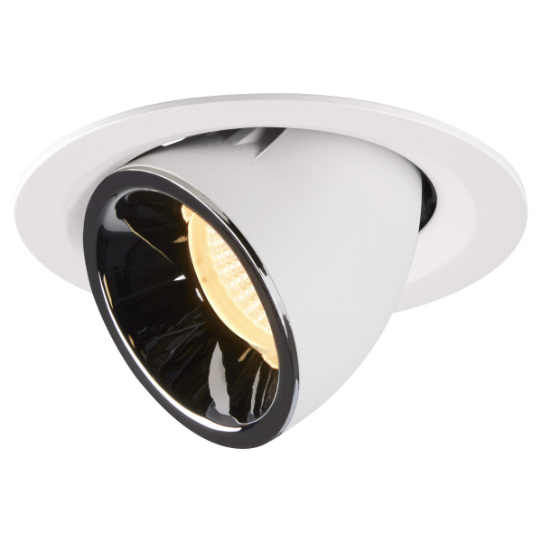 Numinos® gimble m, encastré de plafond intérieur, 20°, blanc/chrome, led, 17,5w, 3000k