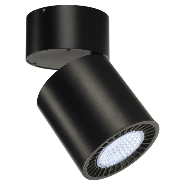 Slv by declic supros cl plafonnier rond, noir, 3150lm, 4000k, slm led, réflect 60°