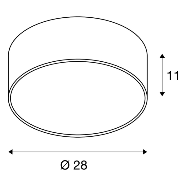 Medo 30, plafonnier intérieur, rond, blanc, led, 15w, 3000k, variable 1-10v