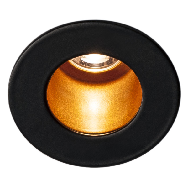 Horn mini, encastré de plafond ou mural intérieur, noir/or, led, 1,2w, 3000k