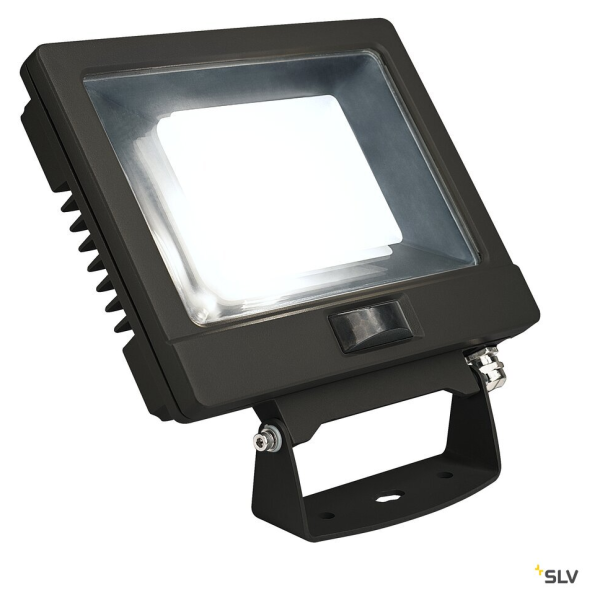 Spoodi 20, projecteur extérieur, noir, led, 30w, 4000k, ip65, détecteur de mouvements