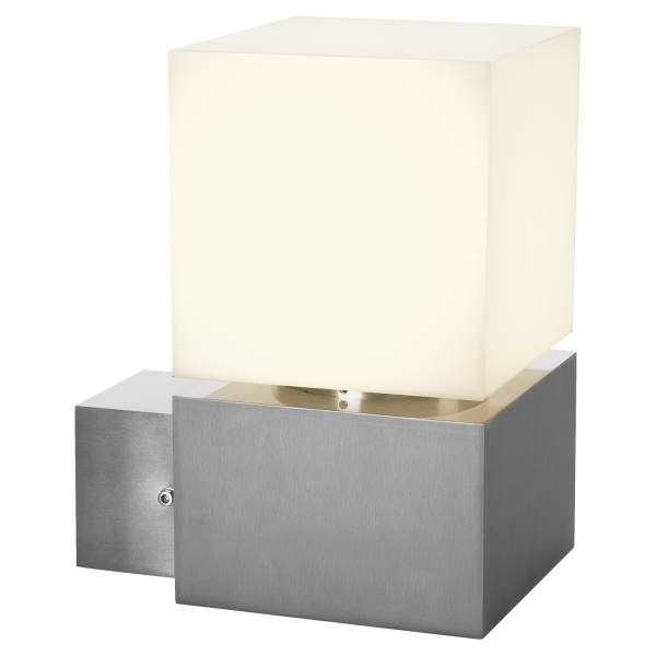 Square, applique extérieure, inox, led, 12w, 3000k, ip44, inox 316, variable triac