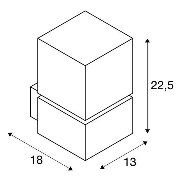 Square, applique extérieure, inox, led, 12w, 3000k, ip44, inox 316, variable triac
