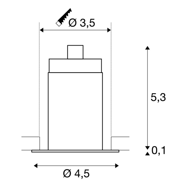 Horn mini, encastré de plafond ou mural intérieur, noir, led, 1,2w, 3000k