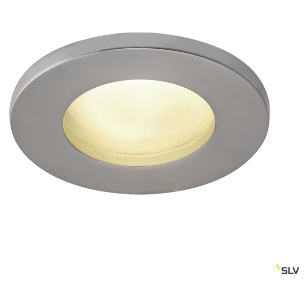 Dolix out, encastré de plafond intérieur/extérieur, rond, chrome mat, gu10/qpar51, 50w max, ip65