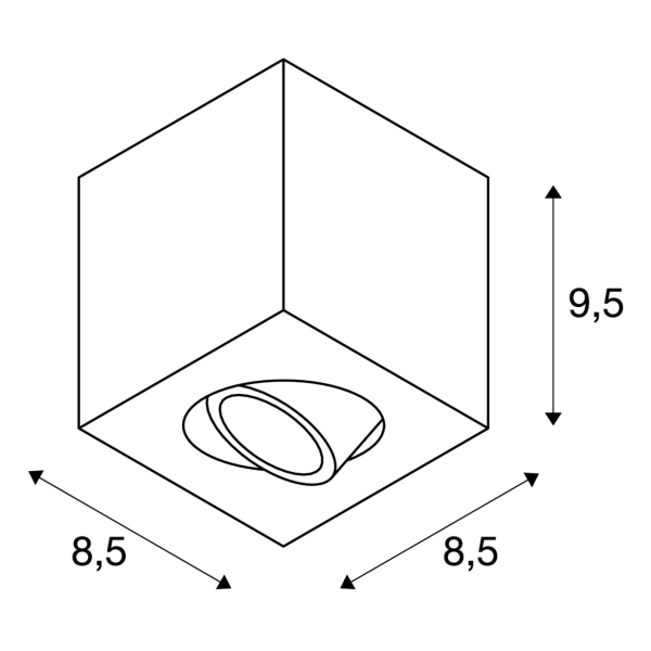 Triledo, plafonnier intérieur, simple, carré, blanc, gu10/led gu10 51mm, 10w max