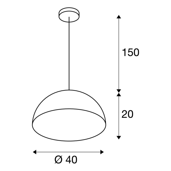 Forchini m suspension, pd-2, 40cm, rond, blanc/argent, e27, max. 40w