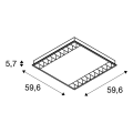 SLV by Declic RASTO, encastré pr plafond à dalles 60x60cm, 38W, 4000lm, 4000K, blanc