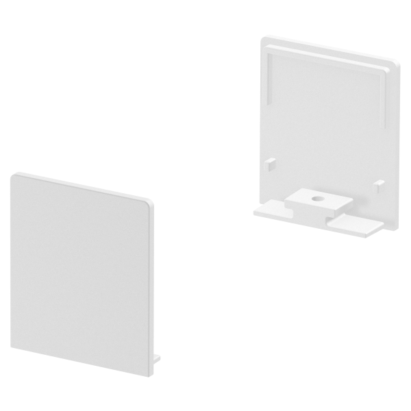 SLV by Declic GRAZIA 20, embouts hauts pour profil plat strié, 2 pcs., blanc