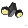 Tec kalu, plafonnier intérieur, double, angle 24°, noir, led, 31w, 3000k, variable triac